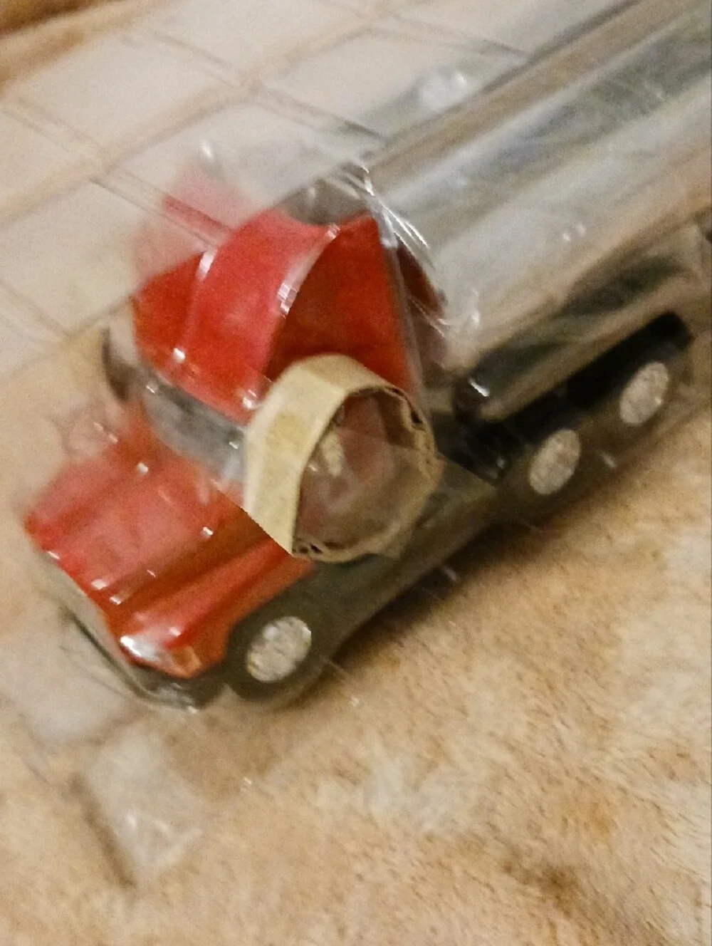 Red and White Die-Cast Tanker Truck Toy for Kids